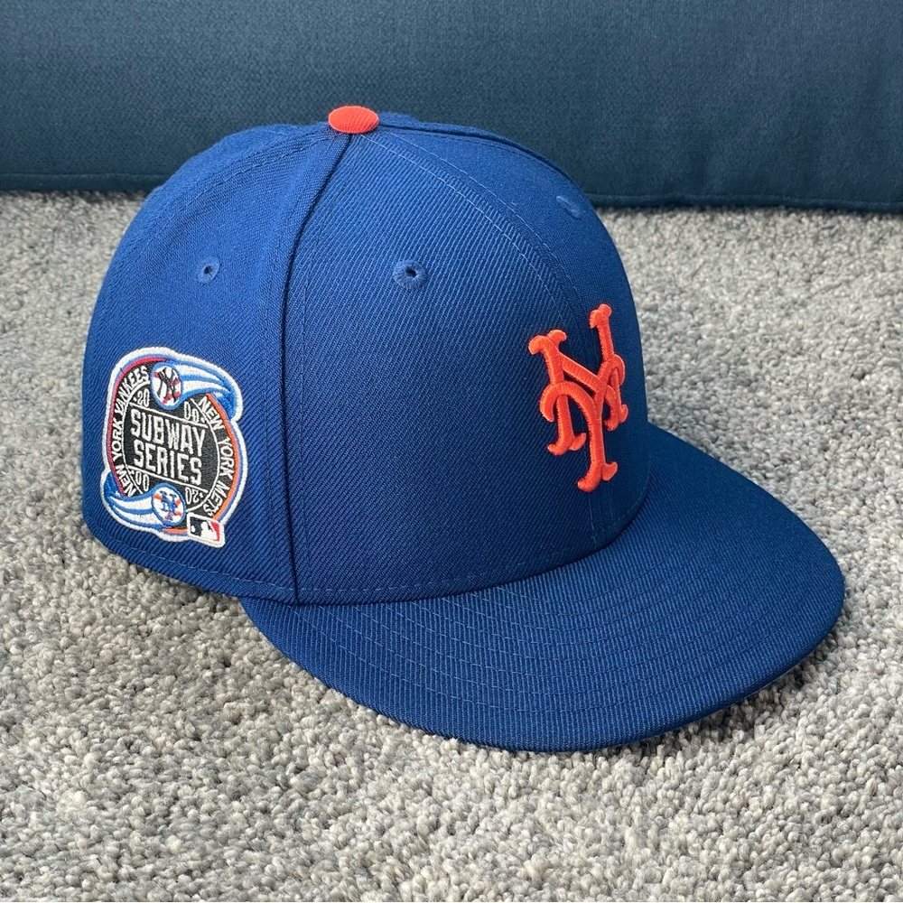 New Era New York Mets Fitted Hat 2000Subway Series patch Icy Blue UV Size 7 1/4